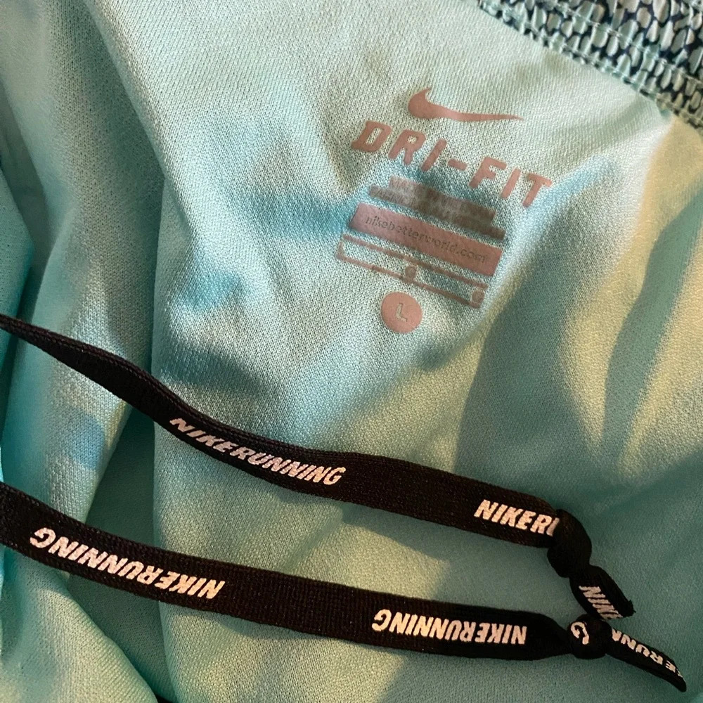 Nike 10K Agua Printed Running Shorts Blue Green Medium Large Nwot - Picture 2 of 7